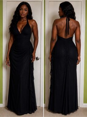 Betsy & Adam Black Sleeveless Evening Gown Women Size 16W